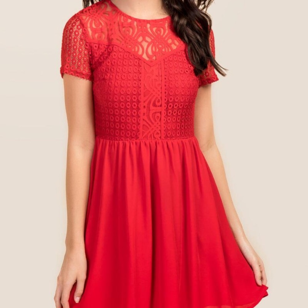 red lace dress